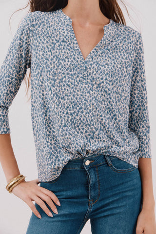 Camisa Manga Larga con Cuello Mao