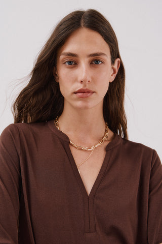 Camisa Manga Larga con Cuello Mao
