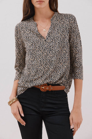 Camisa Manga Larga con Cuello Mao