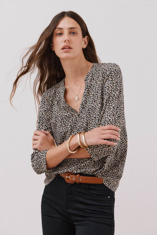 Camisa Manga Larga con Cuello Mao