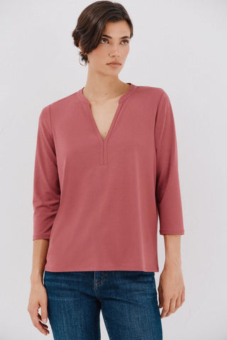 Camisa Manga Larga con Cuello Mao