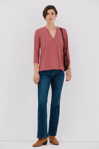 Camisa Manga Larga con Cuello Mao