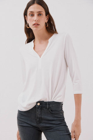Camisa Manga Larga con Cuello Mao