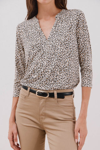 Camisa Manga Larga con Cuello Mao