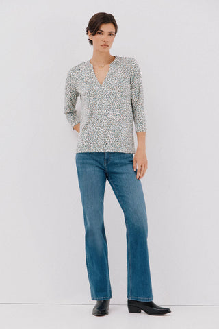 Camisa Manga Larga con Cuello Mao