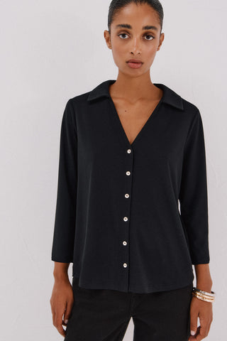 Camisa Manga Larga con Detalle Botones