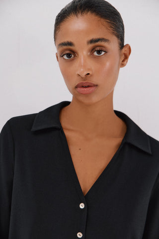 Camisa Manga Larga con Detalle Botones