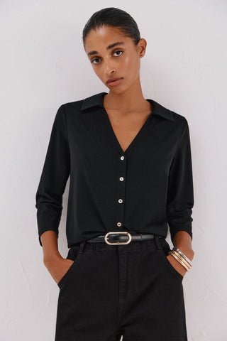 Camisa Manga Larga con Detalle Botones