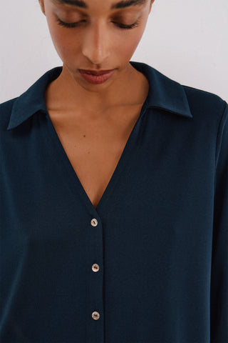 Camisa Manga Larga con Detalle Botones