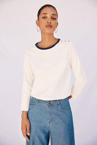 Camiseta Manga Larga con Detalle Botones