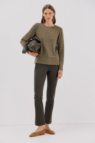 Camiseta Manga Larga con Detalle Botones