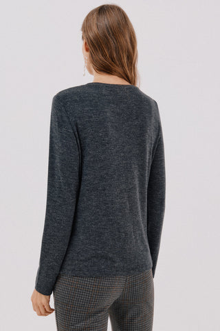 Camiseta Manga Larga con Detalle Botones