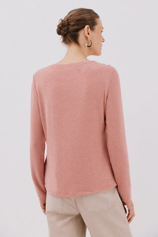 Camiseta Manga Larga con Detalle Botones