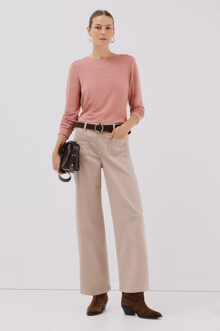 Camiseta Manga Larga con Detalle Botones