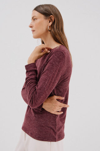 Camiseta Manga Larga con Detalle Botones