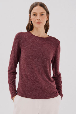 Camiseta Manga Larga con Detalle Botones