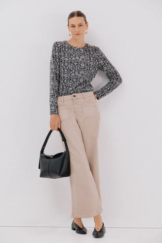 Camiseta Manga Larga con Detalle Botones