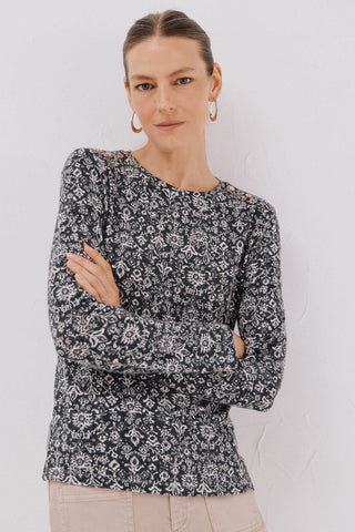 Camiseta Manga Larga con Detalle Botones