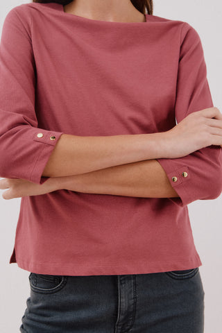 Camiseta Básica Cuello Barco de Algodón