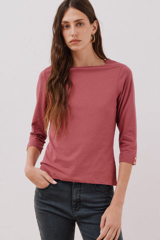 Camiseta Básica Cuello Barco de Algodón
