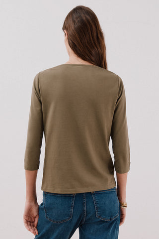 Camiseta Básica Cuello Barco de Algodón