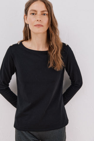 Camiseta Manga Larga con Detalle Botones