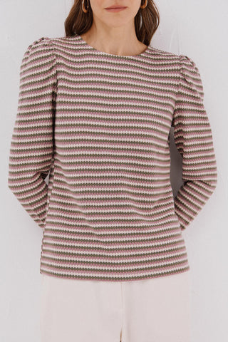 Camiseta Manga Larga Estampado Rayas