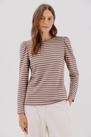 Camiseta Manga Larga Estampado Rayas