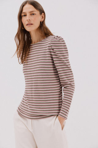 Camiseta Manga Larga Estampado Rayas