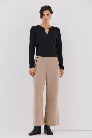 Blusa Manga Larga con Detalle Escote