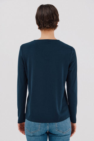 Blusa Manga Larga con Detalle Escote