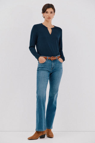 Blusa Manga Larga con Detalle Escote