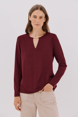 Blusa Manga Larga con Detalle Escote