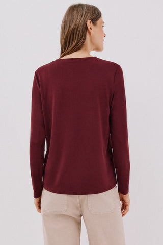 Blusa Manga Larga con Detalle Escote