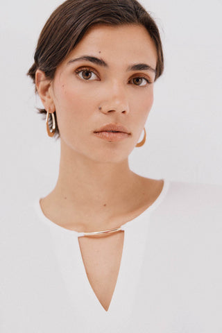 Blusa Manga Larga con Detalle Escote