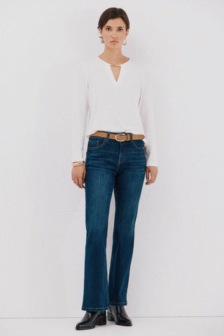 Blusa Manga Larga con Detalle Escote