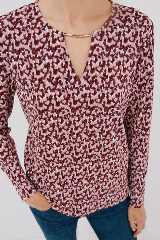 Blusa Manga Larga con Detalle Escote