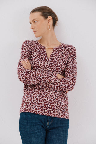 Blusa Manga Larga con Detalle Escote