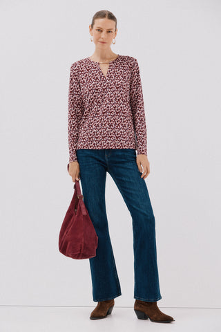 Blusa Manga Larga con Detalle Escote