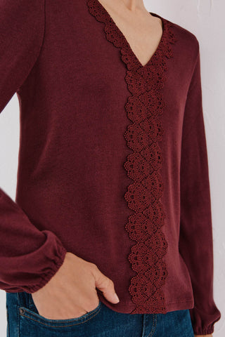 Camiseta Manga Larga con Escote Pico