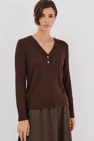 Camiseta Manga Larga con Detalle Botones