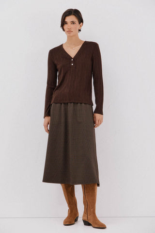 Camiseta Manga Larga con Detalle Botones