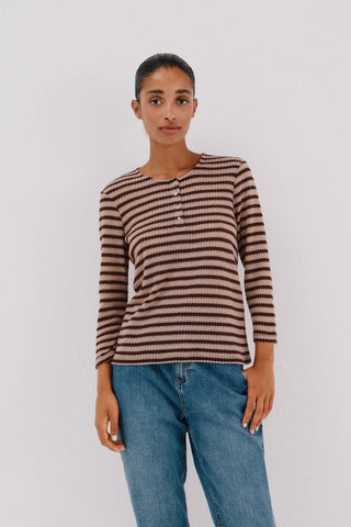 Camiseta Manga Larga Estampado Rayas