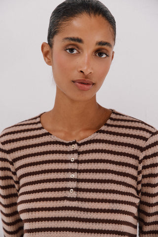 Camiseta Manga Larga Estampado Rayas