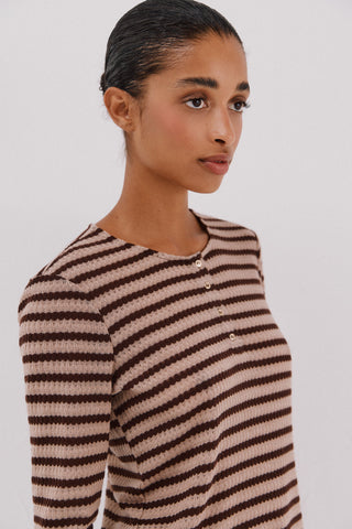 Camiseta Manga Larga Estampado Rayas