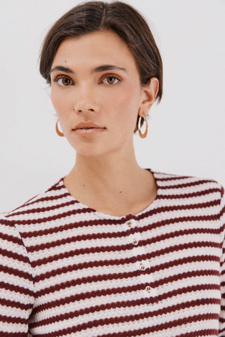 Camiseta Manga Larga Estampado Rayas