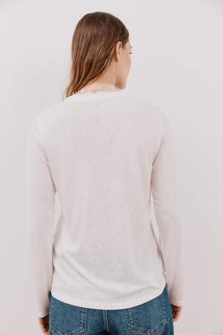 Camiseta Manga Larga con Detalle de Encaje
