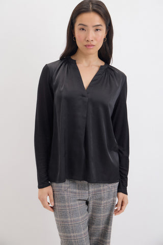 Blusa Manga Larga con Cuello Mao