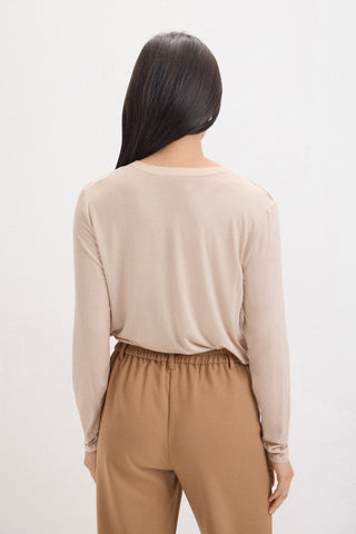 Blusa Manga Larga con Cuello Mao