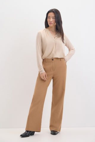 Blusa Manga Larga con Cuello Mao